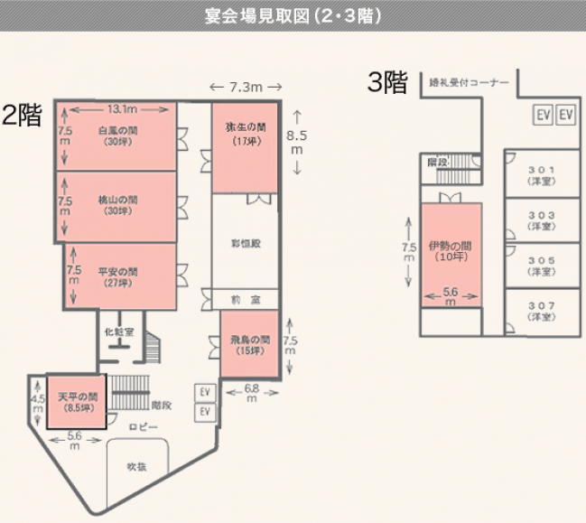 見取り図(宴会場 2・3階)
